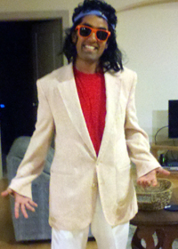 Dipesh in his 80's costume