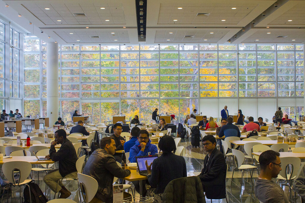 The Fox Center, Fuqua’s dining hall and student gathering space