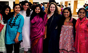 students at diwali festival
