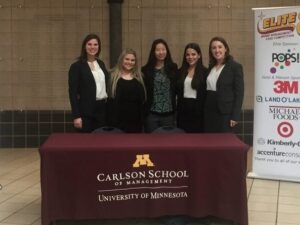 four MBA students at the case competition, case competitions