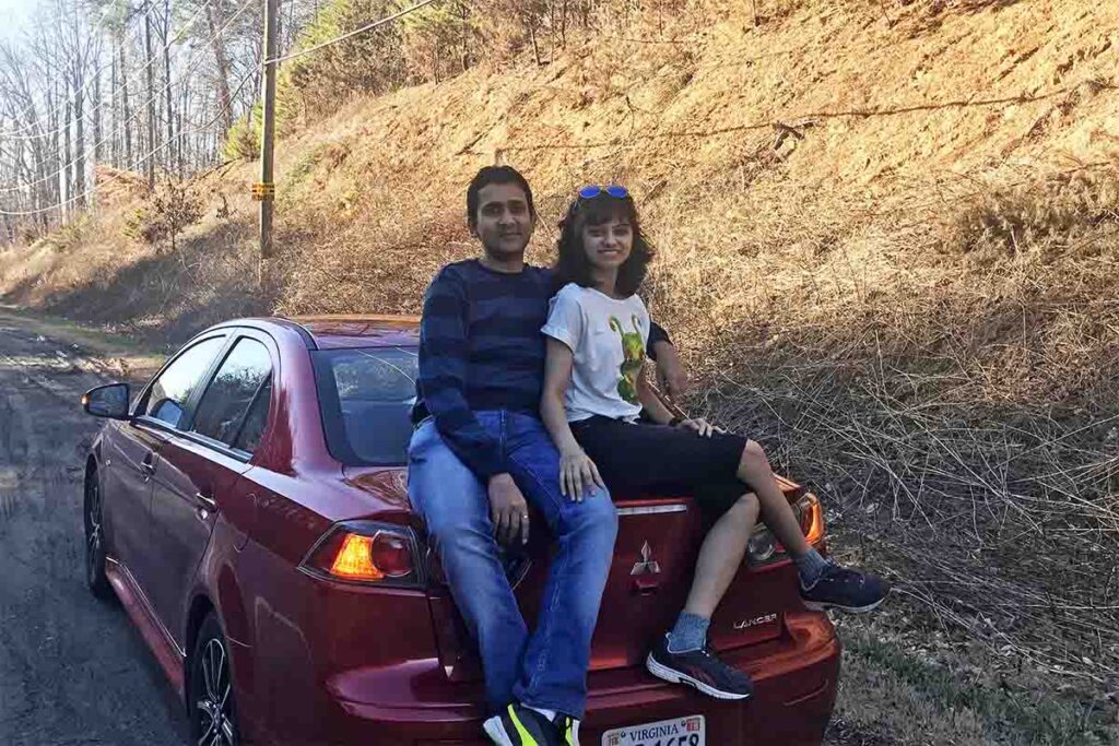Arpit Garg with his wife. 