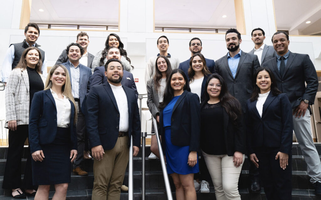 Maria Castrillon with the other student leaders of the American Latinx Management Association (ALMA) at Duke University's Fuqua School of Business