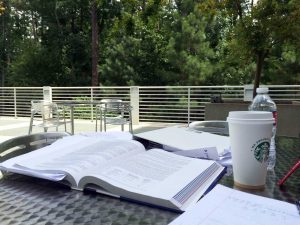 Studying on the terrace in between classes was a moment from my first CCMBA residency