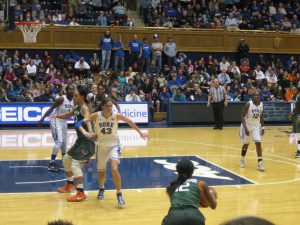 Duke Fuqua students attending a Duke Women's basketball game