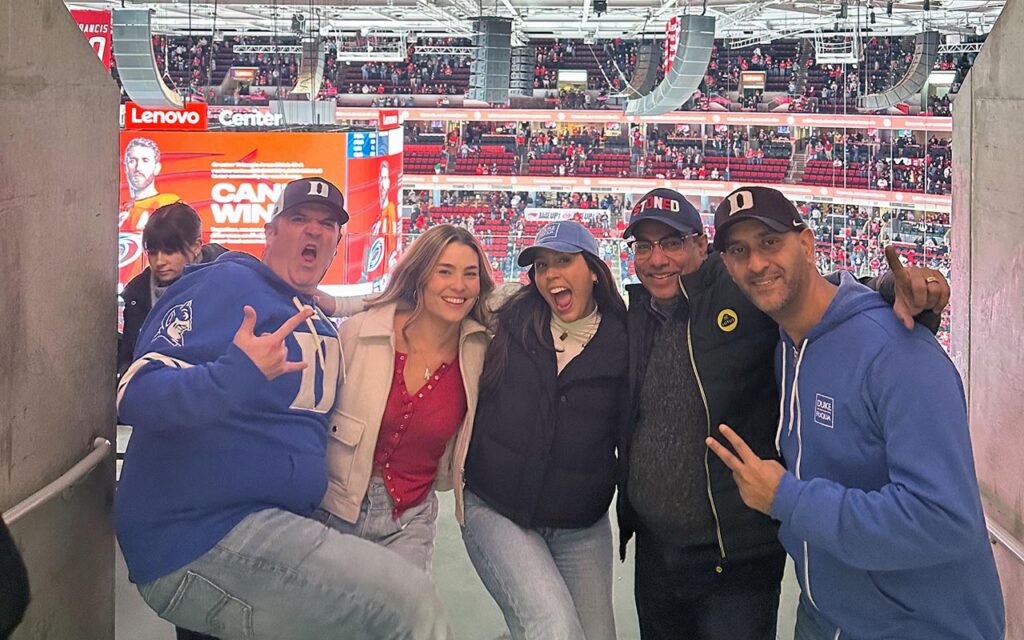 Ana Zinn and four of her classmates at a game at Lenovo Center in Raleigh